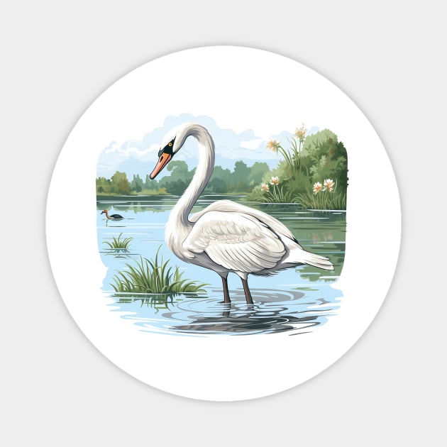 white swan Magnet by zooleisurelife